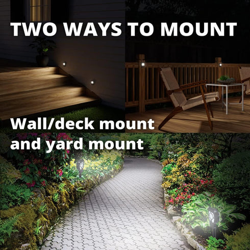 50 5000K Set 2 Good Earth Lighting Battery Operated LED Landscape Path or Deck Lights in Bronze, Motion Sensor