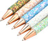 Gullor 5 Pcs Glitter Click Ballpoint Pens, Black Ink Medium Point 1mm for Office Supplies Gift (Gold)