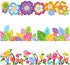 Spring Bulletin Board Border Decorations with 200 Glue Point Dots (60Pcs, 59Ft in Length)