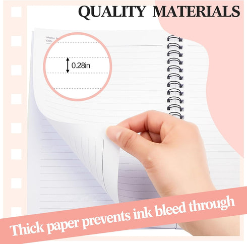 Lewtemi 6 Pack Small Left Handed Notebook 8"x5", Lefty Spiral Notebooks, 50 Sheets College Wide Ruled Paper Journal for