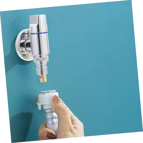 DOITOOL 2pcs Manual Washing Machine Faucet, Mini Toilet Accessories, Water Spigot Bathroom Angle Stop Valves