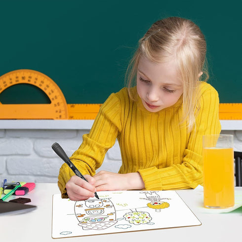 Scribbledo 12 Small White Board Dry Erase Boards Classroom Pack, Mini Whiteboards for Students & Teachers