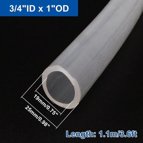 3/4"ID 3/4"ID 1"OD 3.6 Silicone Tubing, Food Grade x Silicone Tube Ft Clear Flexible Clear Tubing High Temperature