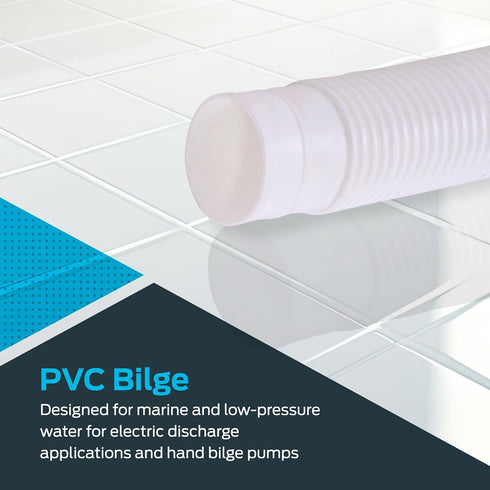 EZ-Flo PVC Bilge Pump Discharge Hose, 1-1/4 Inch ID x 6 Feet, White, Model 98587