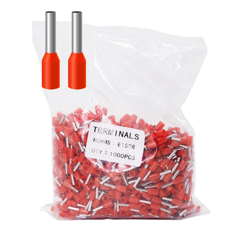 Fidioto 1000pcs AWG16 Wire Ferrules Terminals Kit, Insulated Cord Pin Ends for Electric, Industrial, Power Control
