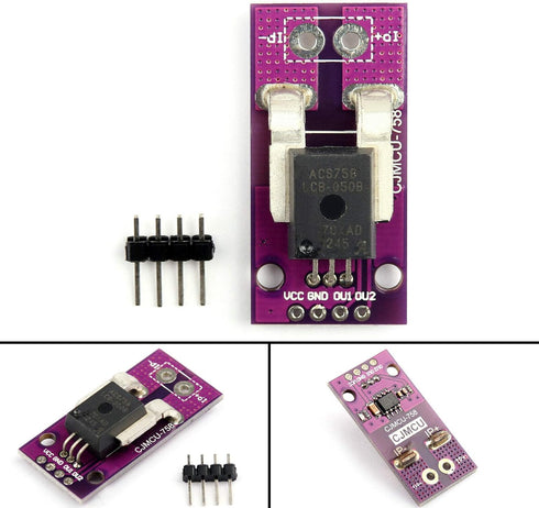 ACS758 ACS758LCB-050B-PFF-T 50A ACS758LCB 120 3-5.5V HiLetgo Linear Current Sensor Current Module kHz Bandwidth