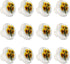 CDGIRUOWUNV 12 Pack 35 mm Yellow Sunflower Bouquets Drawer Pulls Crystal Cabinet Knobs with Screws for Women Girl Gifts