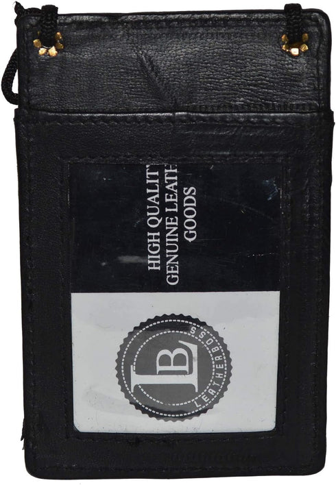 Mw561rbk Black Leather ID and Business Card Holder Neck Band