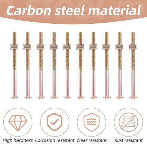 DOPENSPI 20PCS M6 100mm X Bunk Bed Bolts, Crib Screws Replacement Hex Drive Socket Furniture Barrel Screws Barrel Bolt