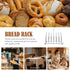 6 Toast Rack, Slice Bread Holder, Stainless Steel Toast Holder Stand with Ball Feet and Carry Handle (Silver)