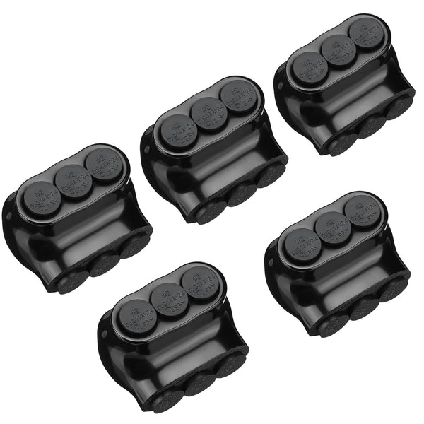 5 Pcs Insulated Connectors, Black Multi Splice Connector, 3 Ports Electrical Power Connector for 2-14 Wire Range