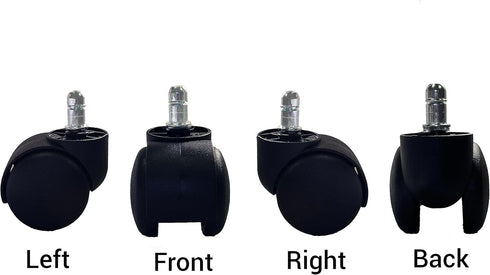 BTExpert 2" Heavy Duty Office Chair Wheels, Safe for All Floors, Rotating Mute Universal Standard Stem Size,