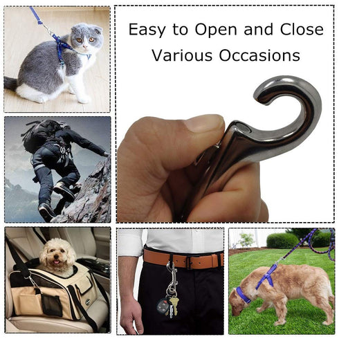 Bolt Snaps Double Ended Hook Set, 6 Zinc Alloy Trigger Metal Clips for Key Chain, Dog Leash, Pet Sling