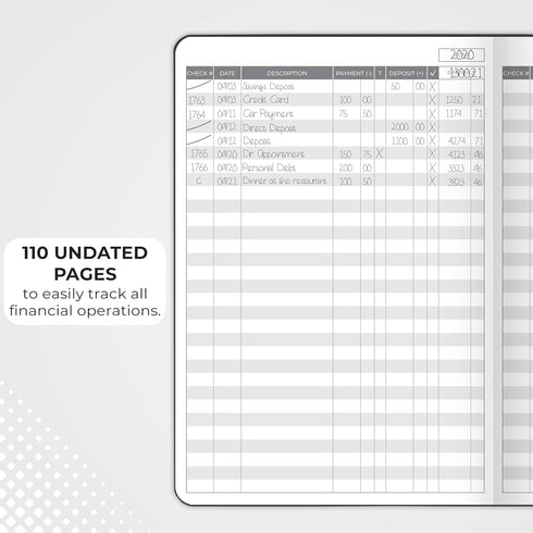 Clever Fox Check Register Book - Deluxe Transaction Register, Accounting Ledger Book for Personal and Work Use