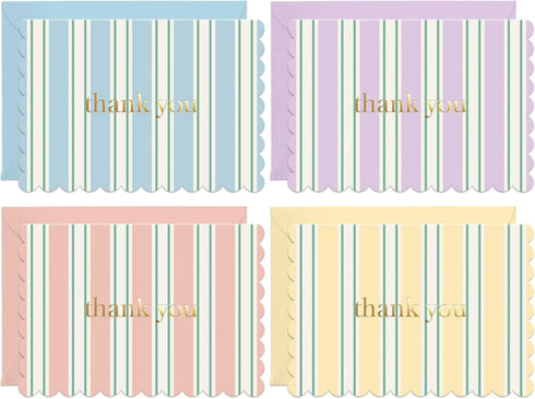 Sweetzer & Orange Stripe Mini Thank You Cards Set of 36 Small