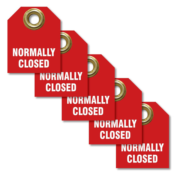 AccuformNMC Shut Off Valve Tags - Main Shut Off (Pack of 5), Red Plastic Double Sided Pipe Tags