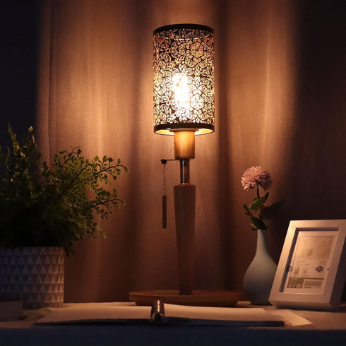HYWHUYANG Lamp Shade, Hollow Carving Lamp Shade, Metal Cylindrical Circular Lamp Shade,