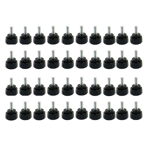 Ulifebet 40Pcs M4 10 mm x Threaded Knurled Thumbscrew, Monitor Screws Vesa Mount Screws Carbon Steel Clamping Knobs