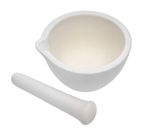 EISCO Porcelain Mortar & Pestle Set, 30oz Unglazed Grinding Surface for Kitchen or Laboratory