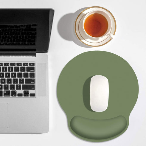 Britimes Green Mouse Pad Ergonomic Mouse Pad with Wrist Support Non-Slip Rubber Base Mousepad for Home Office Gaming Working Computers Laptop Easy Typing & Relief by Britimes