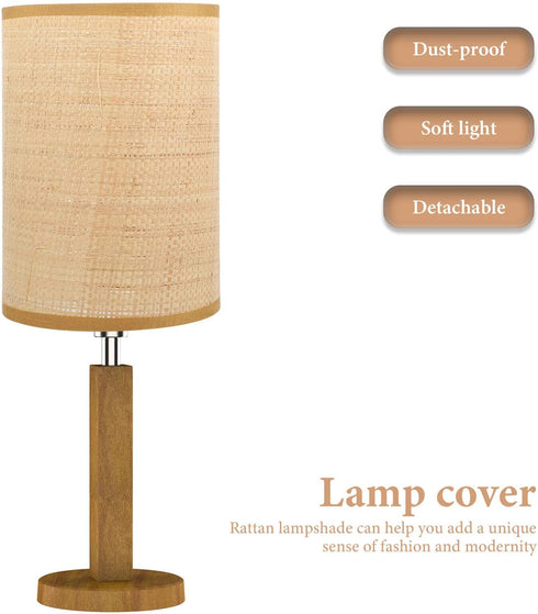 Generic 8.1 5.5 Lamps(E27/E14 Rattan Lamp Shade:Small Rattan Woven Cylinder Lamp Shade Boho Lamp Shades Height