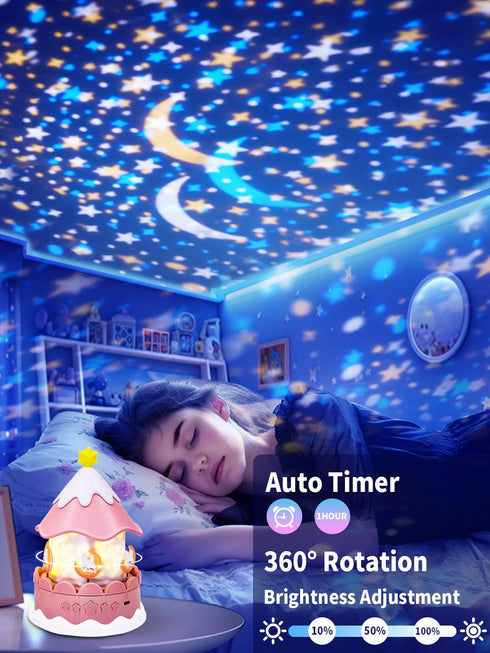 21 Sets 3-14 360 Dimmable, of Films, Projector Night Light for Kids Bedroom, Ceiling, Baby Night Lights Projector, Star