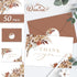 50 Pack 4 6 Inch Whaline Boho Floral Thank You Cards Boxed Retro Flower Note Cards with Envelopes Stickers Fall Blank