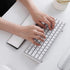 LTC Keyboard Wrist Rest - Cushion Support Pads for 61-Key Keyboard - PU Leather & Anti-Slip Base - White (60% Compact)