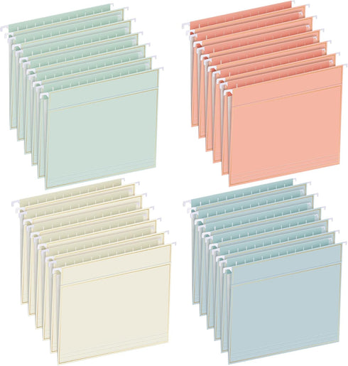 Yaomiao 20 Pcs Cute Hanging File Folders, Letter Size Adjustable Pastel File Organizer, 9.3 x 11.7 Inch
