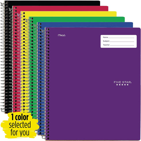Five Star Interactive Notebook, 1-Subject, Medium/College Rule, Green Cover, (100) 11 x 8.5 Sheets
