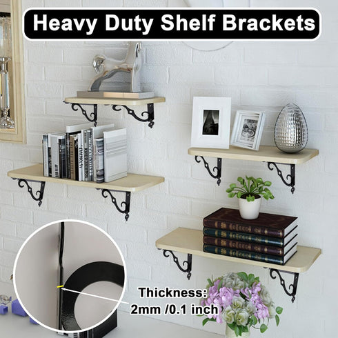 xlehoely 10 Pack Brackets,7.4 Inch xlehoel Decorative Shelf Wall Mounted L Shape Floating Shelf Bracket,L Bracket