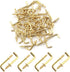 MroMax 1/2" 50Pcs Gold Screw in Hooks, L Shape Hooks Carbon Steel Right Angle Hooks for Home Workplace