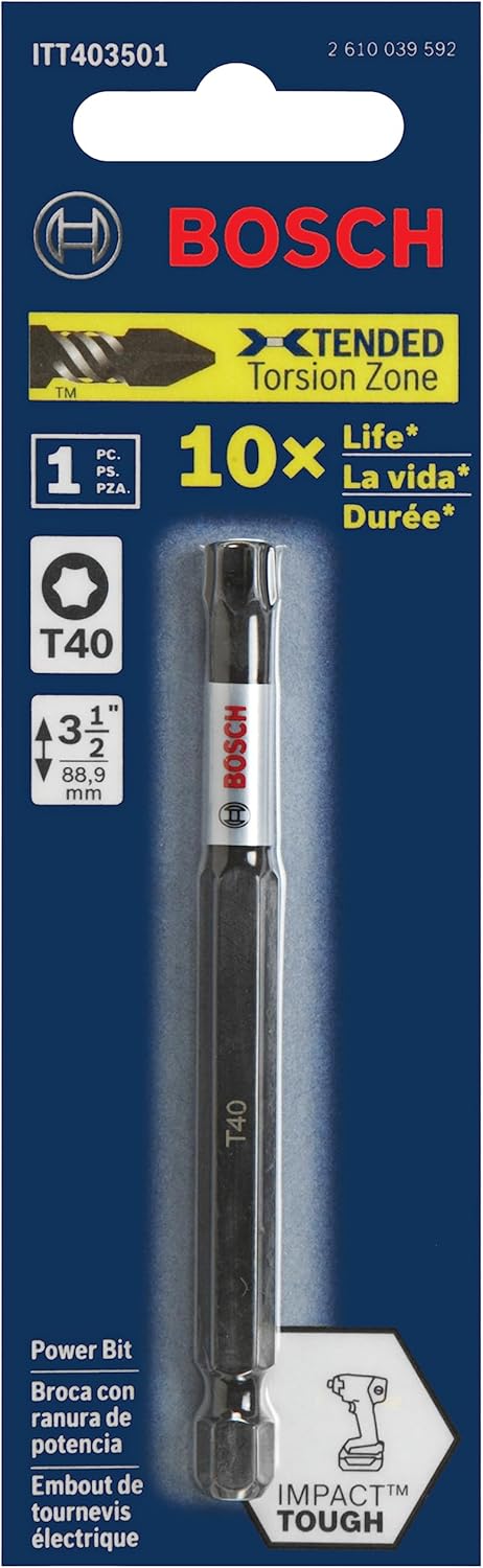 BOSCH ITT4035B 10-Pack 3-1/2 In. Torx #40 Impact Tough Screwdriving Power Bits