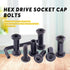 Swpeet 25Pcs M6x20mm Carbon Steel Black Hex Drive Socket Cap Bolts with 1Pcs Allen Wrench Assortment Kit
