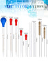 18 Pieces Lab Glassware Set - Beaker, Flask, Cylinder Set with Droppers, Brushes, and Stirring Rod