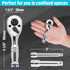 DURATECH Stubby Ratchet Set, 3-IN-1 Ratchet Handle with Extension Bars, Alloy Steel