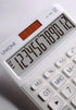 UNIONE Big Size Calculator, Bright LCD, Dual Power Handheld Desktop for Business, Office, High School (White)