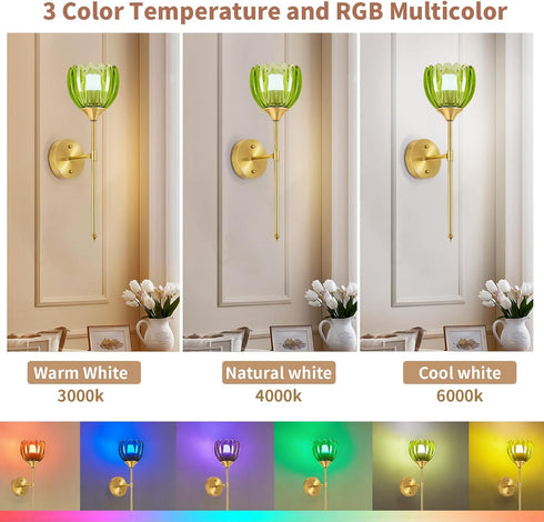 SoodMi Set 2, 5000mAh Dimmable Bulbs Remote,15 Battery Operated Wall Sconce of Rechargeable Wireless Wall Sconce Lights