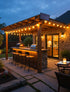 25FT Dimmable 3 10+1 G40 Bulbs Larkvue Solar String Lights Outdoor with Remote, Waterproof Modes Patio Lights with LED