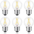 E26 LED Globe Bulb Dimmable, 2W (25-Watt Equivalent), Natural White 4000K, A15/A50 LED Edison Light Bulbs, 6-Pack