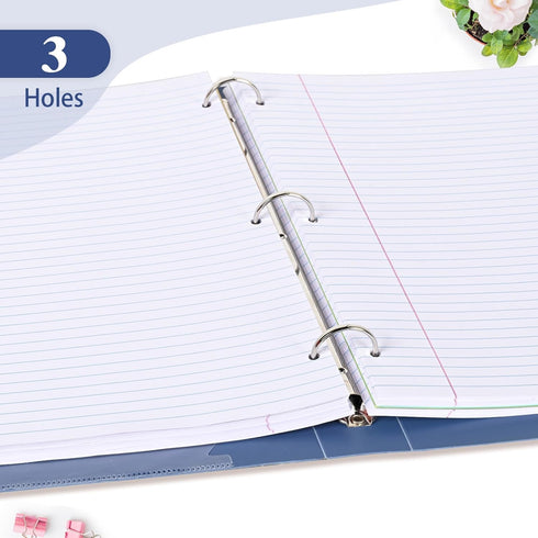 Filler Paper, 8.5” x 11” Lined Notebook Paper, 3 Holes College Rule with Dividers, 100gsm 260 Pages A4 Loose Leaf