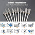 Tungsten Carbide Double Cut Burr Set, 10pcs with 1/8" Shank, 1/4" Grinding Head for Grinder, DIY Wood-Working