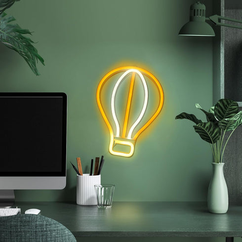 ENUOLI Hot Air Balloon Neon Signs,LED Balloon Neon Light for Wall Decor,Battery/USB Powered Balloon Sign Shaped