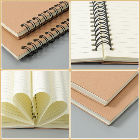 Epakh 22 Packs A5 Spiral Notebook, Hard Cover, Wide Ruled, 50 Sheets, 8.3 x 5.5 Inches, Brown