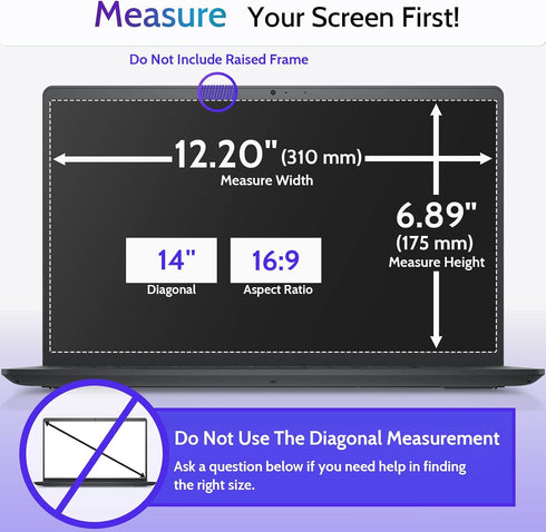 3 14 Inch Laptop-16:9 14" Pcs Anti Blue Light Screen Protector Compatible With Lenovo Hp Dell Acer Asus Samsung etc