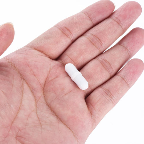 MECCANIXITY Magnetic Stirrer Mixer Stir Bar Rod, 25mm(1") x 7mm with Ring Shape PTFE Coating Magnet, White, 5Pcs