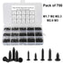 750 Pcs Small/Micro/Tiny/Mini Self-Tapping Screws - M1.7-M3 Phillips Pan Head, Cross Recessed, Carbon Steel (Black)