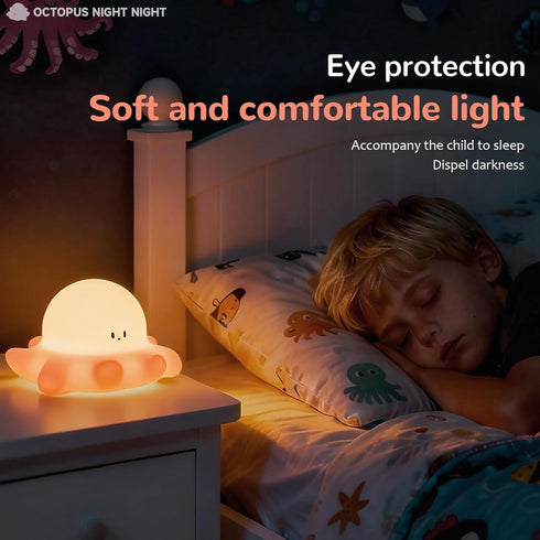 DAMELYN Octopus Night Light for Kids, Adjustable and Timed Silicone Night Lamp, Octopus Lamp Room Decor for Nursery