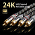 4.92ft 2RCA Male,15 AWG,4N Core,24K Player,Turntable(4.92ft/1.5m) Audiophile HiFi Audio RCA Cables - Male to OFC