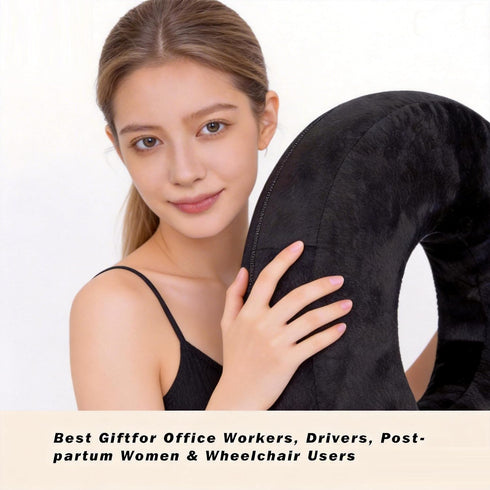 D DITALON Tailbone Donut Pillow Seat Cushion for Pain Relief, Memory Foam Coccyx Cushion with Ergonomic Cutout